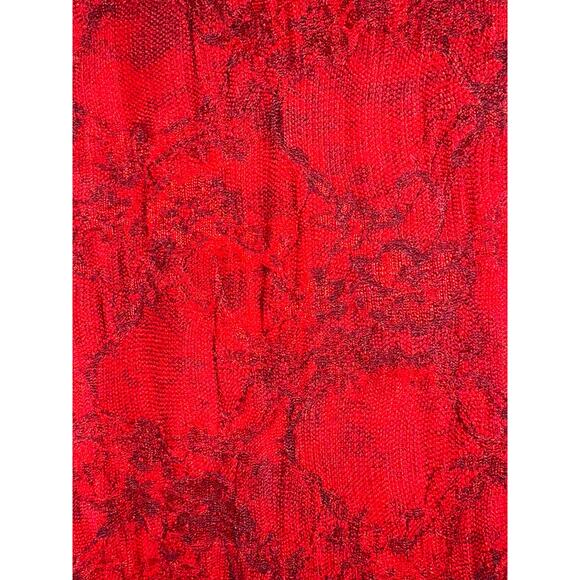 Y2K Red Floral Lace Top Blouse XL Fairy Fairycore Fairygoth Tunic Asymmetrical - Picture 2 of 6